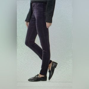 J.Brand NWT Deep Purple Velvet  Skinny Pants 27